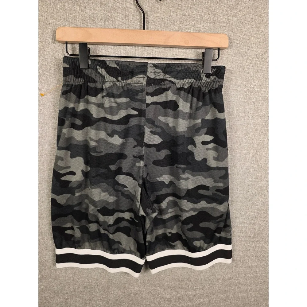 NBA Mens Camo Basketball Shorts Grey Black Mesh Athletic Size Small